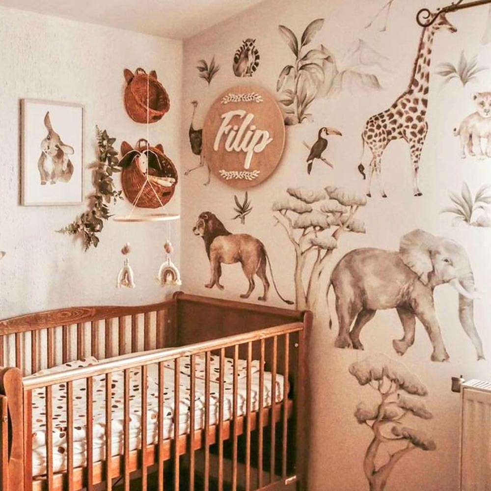 Stickers chambre bébé – animaux – stickers muraux bébé – ambiance